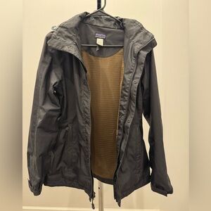 Patagonia Hooded Windbreaker Puffer black Jacket Size S *See pics needs cleaning